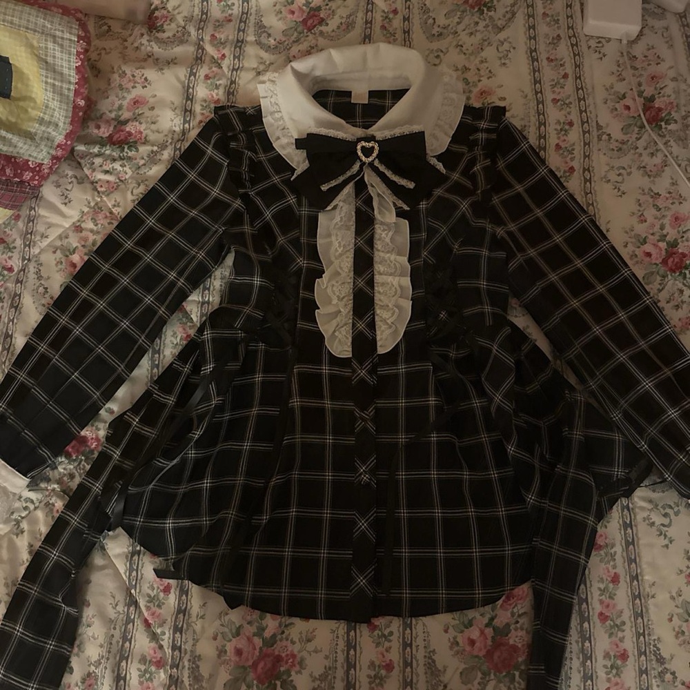 Secret Honey black and white plaid dress and shorts set